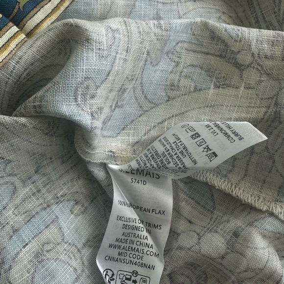 NEW ALEMAIS Cassie Blue and Gold Floral Mini Dress - Picture 10 of 10